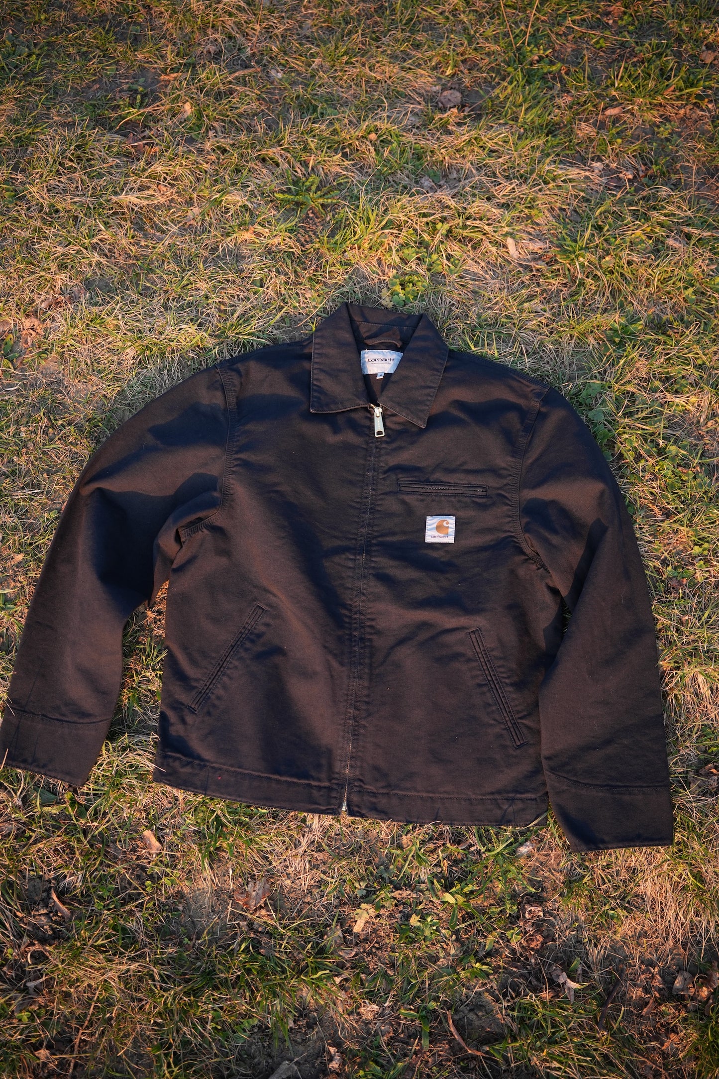 Black Carhartt Jacket with White hand-drawn Scripture